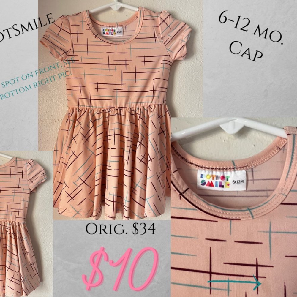 SOLD - 6-12 Month, DotDotSmile Cap dress